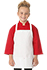 Kids White Apron with Red Stitching - side view