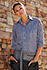 Womens Dark Navy Gingham Dress Shirt - side view