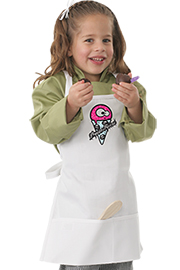 Kids White Bib Apron with Brain Freeze Screen Print