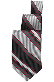 Black/Silver/Burgundy Striped Tie