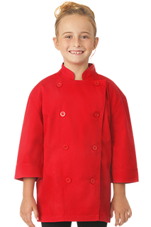 Kids Red Chef Coat - side view