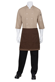 Soho Contrast Half Bistro Apron: Chocolate/Cub - side view