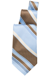 Blue/Brown Striped Tie - side view