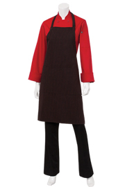 Red Pinstripe Bib Apron