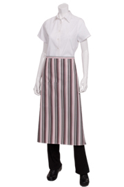 Striped Bistro Aprons: Berry, Gray, Black Stripe