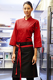 Wide Half Bistro Apron with Contrast Ties