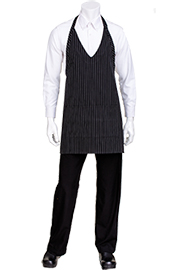 V-Neck Tuxedo Apron: Pinstripe