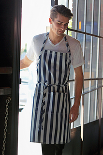 Chesapeake Bib Apron: Indigo Blue - side view